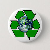 Recyceln Sie für Planeten-Erde Button (Vorderseite)