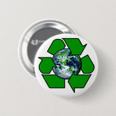Recyceln Sie für Planeten-Erde Button (Vorne & Hinten)