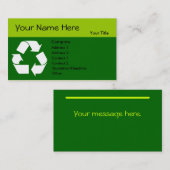 Recyceln Sie Geschäftskarte mit Ihren Visitenkarte (Vorne/Hinten)