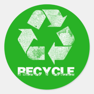 Recyceln Sie grüne Vintage Aufkleber