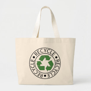 Recyceln Sie grünes Ceter Logo Jumbo Stoffbeutel