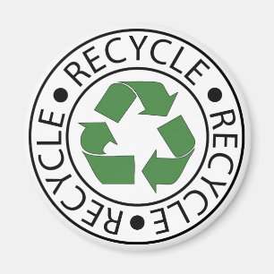 Recyceln Sie grünes Mittellogo Magnet