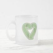 Recyceln Sie Herz Mattglastasse (Links)