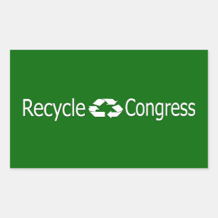Recyceln Sie Kongress-Aufkleber Rechteckiger Aufkleber