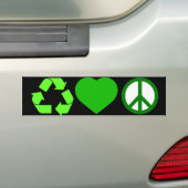 Recyceln Sie Liebe und Frieden Autoaufkleber (Auf Auto)