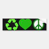 Recyceln Sie Liebe und Frieden Autoaufkleber (Vorne)
