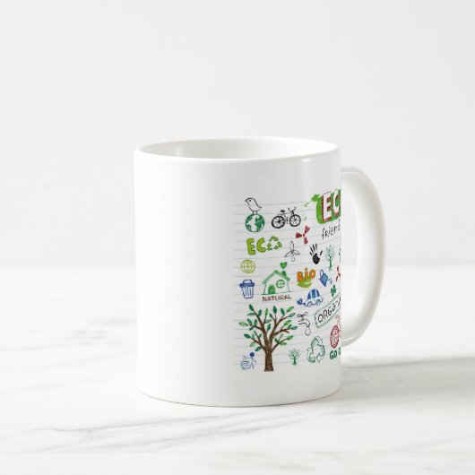 Recyceln Sie ökologisches Kaffeetasse (VorderseiteRechts)