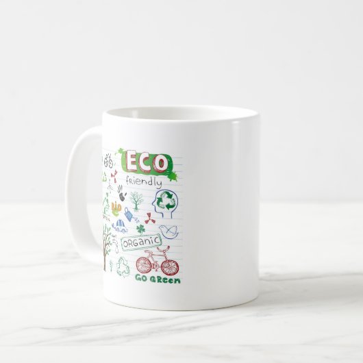 Recyceln Sie ökologisches Kaffeetasse (Vorderseite Links)