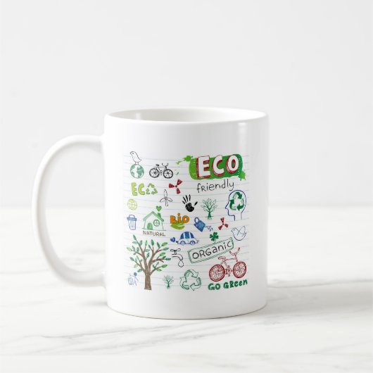 Recyceln Sie ökologisches Kaffeetasse (Links)