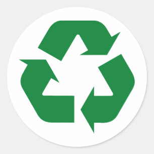 Recyceln Sie Produkte u. Ökologie-Entwürfe! Runder Aufkleber