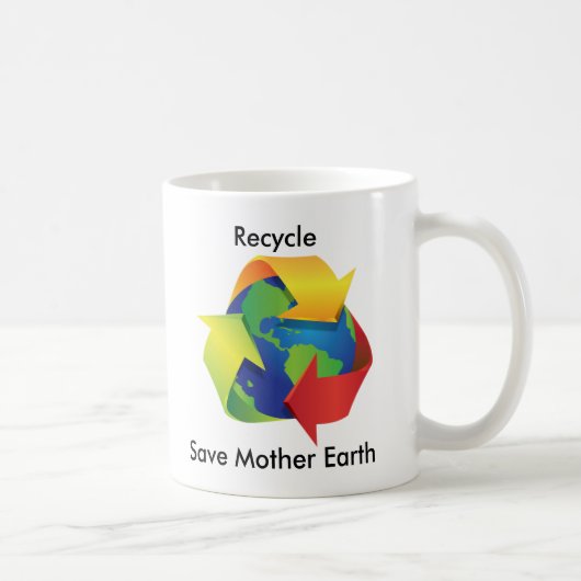 Recyceln Sie retten Mutter-ErdTasse Kaffeetasse (Rechts)