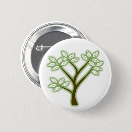 RECYCELN SIE WORT-BAUM BUTTON (Vorne & Hinten)