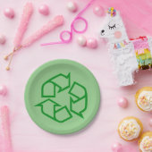 Recyceln Sie Zeichen-PapierTeller Pappteller (Party)