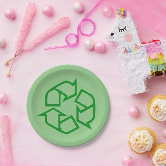 Recyceln Sie Zeichen-PapierTeller Pappteller (Party)
