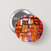Recyceln Sie Ziegelstein-Button Button (Vorne & Hinten)