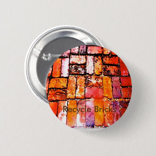Recyceln Sie Ziegelstein-Button Button (Vorne & Hinten)