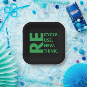 Recyceln Wiederverwenden Erneuern Umdenken Tag der Pappteller