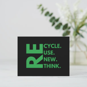Recyceln Wiederverwenden Erneuern Umdenken Tag der Postkarte