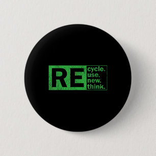 Recyceln Wiederverwenden Erneuern Umdenken Umwelts Button
