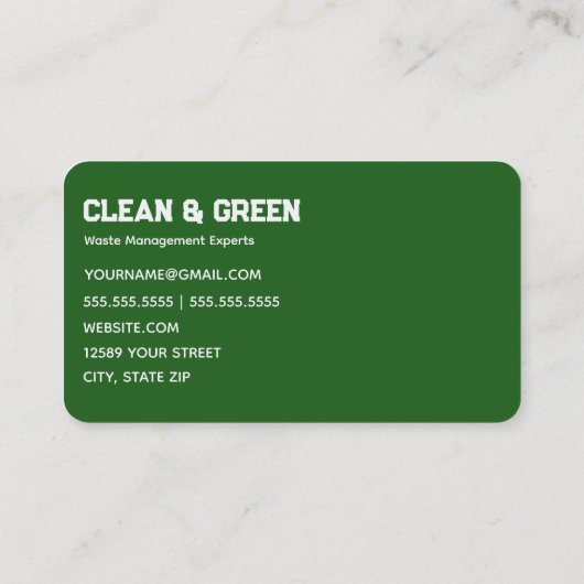 Recycelnd Abfallbewirtschaftung Visitenkarte (Rückseite)