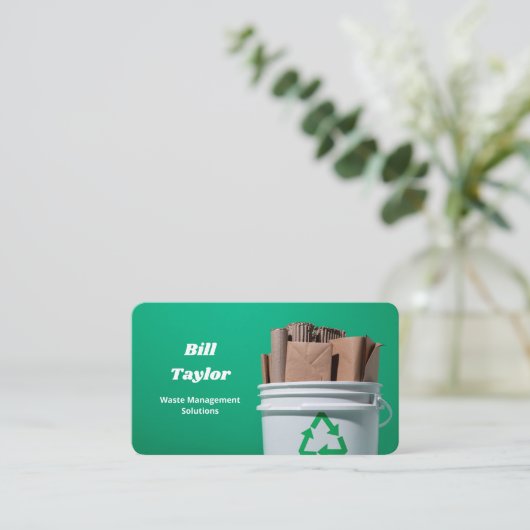 Recycelnd Abfallbewirtschaftung Visitenkarte (Stehend Vorderseite)