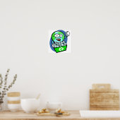 Recycelnd animierte Erde Poster (Küche)