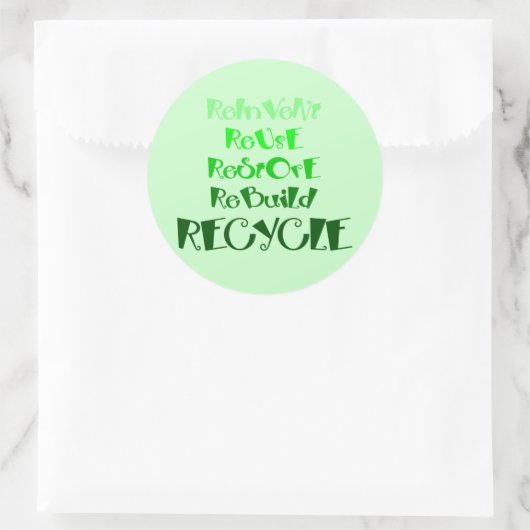 Recycelnd Aufkleber zur Sensibilisierung (Tasche)