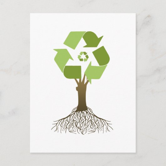 Recycelnd Baum Postkarte (Vorderseite)