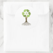 RECYCELND BAUM RUNDER AUFKLEBER (Tasche)