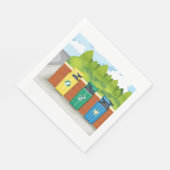 Recycelnd Bins Garbage Müll Napkins Serviette (Ecke)