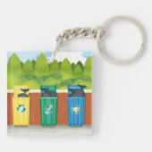 Recycelnd Bins Garbage Trash Schlüsselanhänger (Rückseite)