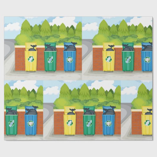Recycelnd Bins Geschenkpapier (Flach)