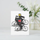 Recycelnd Bins mit dem Fahrrad Postkarte (Stehend Vorderseite)