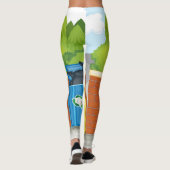 Recycelnd Bins Müll Müllabfuhr Leggings (Rückseite)