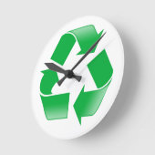 Recycelnd CLASSIC-GERECYCELT SYMBOL Runde Wanduhr (Winkel)