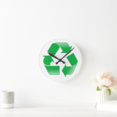 Recycelnd CLASSIC-GERECYCELT SYMBOL Runde Wanduhr (Zuhause)