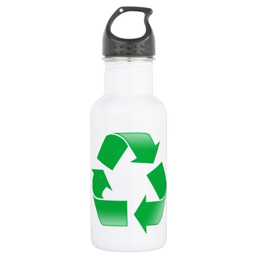 Recycelnd CLASSIC-GERECYCELT SYMBOL Trinkflasche (Vorderseite)