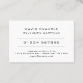 Recycelnd Dienstleistungen mit Foto des Inhabers Visitenkarte (Rückseite)