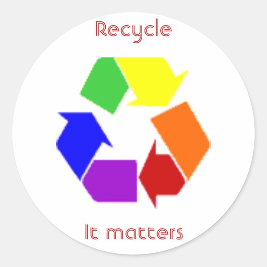 recycelnd Dinge Runder Aufkleber (Vorderseite)