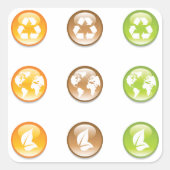 Recycelnd Elemente-Aufkleber Quadratischer Aufkleber (Vorderseite)