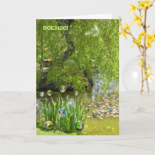 Recycelnd Erde! Karte (Gelbe Blume)