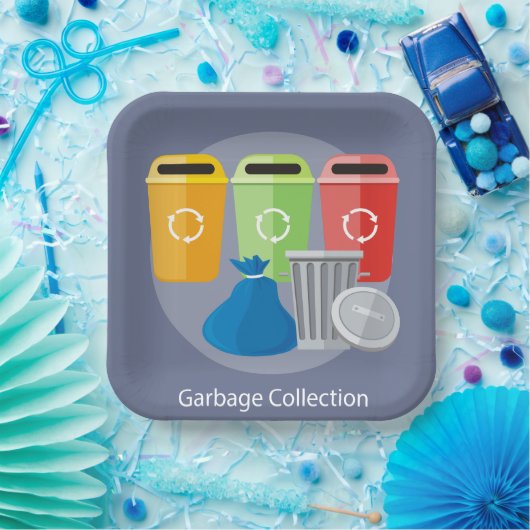 Recycelnd Garbage Collection Pappteller (Party)