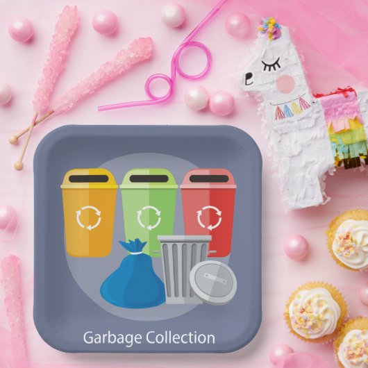 Recycelnd Garbage Collection Pappteller (Party)