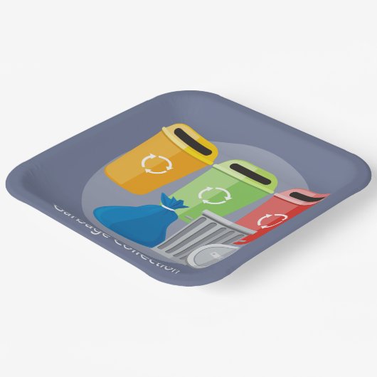 Recycelnd Garbage Collection Pappteller (Gewinkelt)