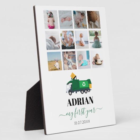 Recycelnd Garbage Truck Baby Boy 1. Jahr Fotos Fotoplatte (Seite)