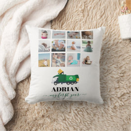 Recycelnd Garbage Truck Baby Boy 1. Jahr Fotos Kissen