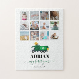 Recycelnd Garbage Truck Baby Boy 1. Jahr Fotos Puzzle