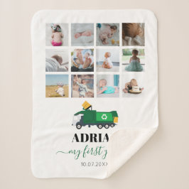 Recycelnd Garbage Truck Baby Boy 1. Jahr Fotos Sherpadecke