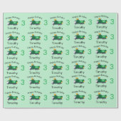 Recycelnd Garbage Truck Boy's Name & Age Geburtsta Geschenkpapier (Flach)