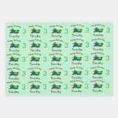 Recycelnd Garbage Truck Boy's Name & Age Geburtsta Geschenkpapier Set (Vorderseite 2)